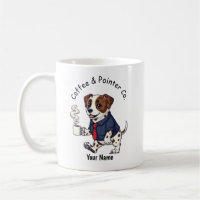 Funny Pointer Dog Business Suit Coffee