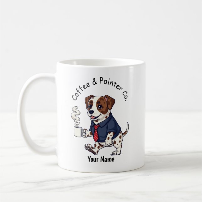Funny Pointer Dog Business Suit Coffee  Mug (Left)