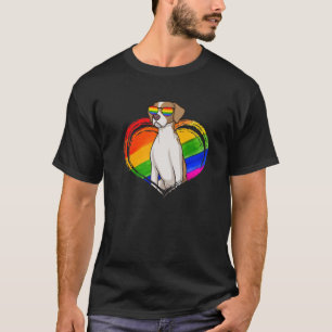 Funny Pointer Dog Rainbow Heart Pet Lover Gay Prid T-Shirt