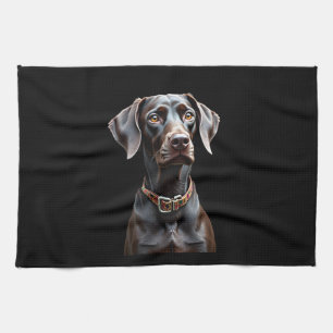 Funny Pointer Shirt Pointer Mum Dad Dog Lover Poin Tea Towel