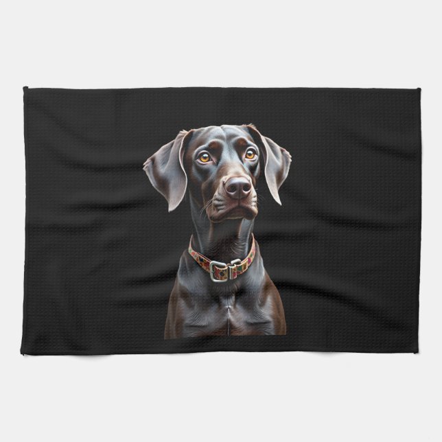 Funny Pointer Shirt Pointer Mum Dad Dog Lover Poin Tea Towel (Horizontal)