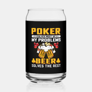 Funny poker beer gambling word art  can glass
