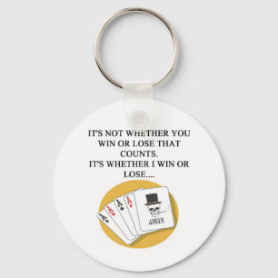 funny poker bridge card player design key ring