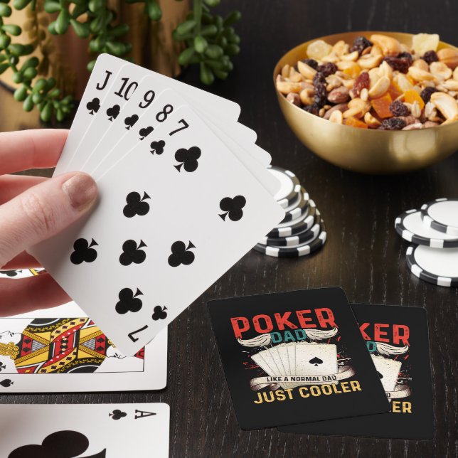 Funny Poker Dad word art  Playing Cards (In Situ)