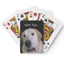 Funny "Poker Face" Dog Face bicycle playing cards