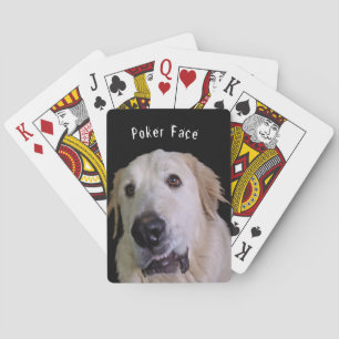 Funny "Poker Face" Dog Face bicycle playing cards