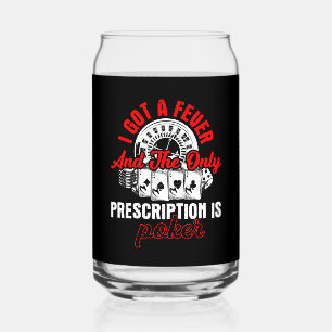 Funny poker fever word art gambling Casino Can Glass