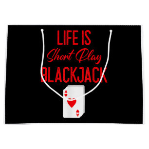 Funny Poker Life Is Short Play Blackjack Large Gift Bag