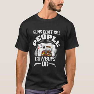 Funny Poker Long Sleeve Guns Don'T Kill People Cow T-Shirt