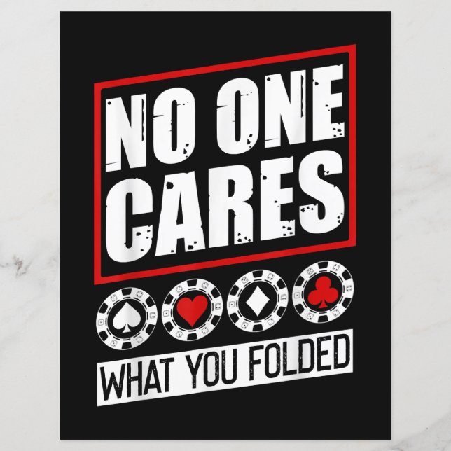 Funny Poker | No One Cares What You Folder (Front)