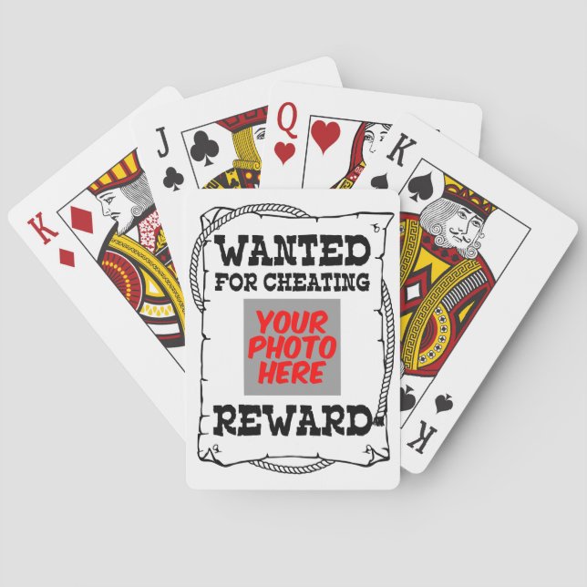 Funny Poker Player Gag Gift Idea, Wanted Poster Playing Cards (Back)
