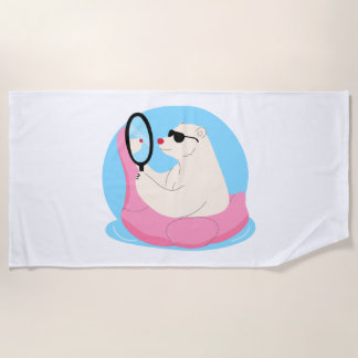 Funny Polar Bear Beach Towel