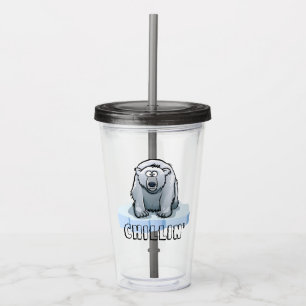 Funny Polar Bear Chillin Acrylic Tumbler