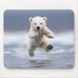 Funny Polar Bear Cub Mouse Pad
