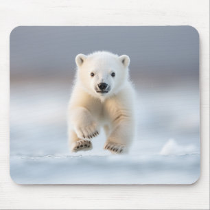 Funny Polar Bear Cub Mouse Pad