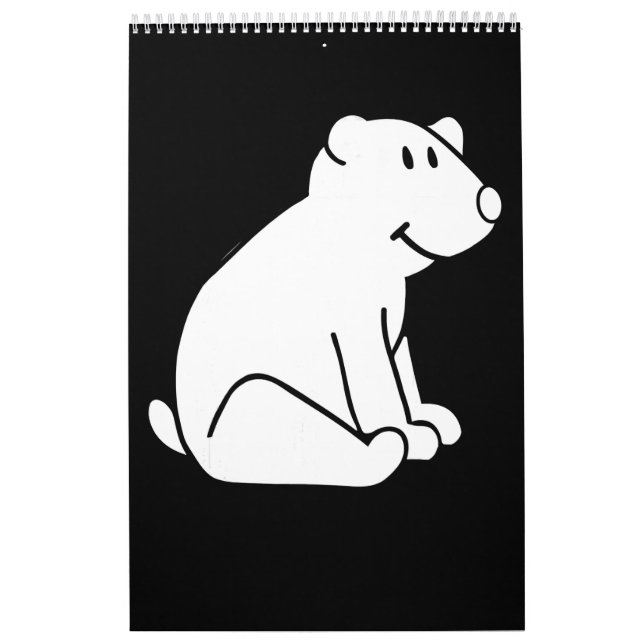 Funny Polar Bear Drawing Animal Lover Calendar (Cover)