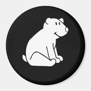 Funny Polar Bear Drawing Animal Lover Magnet