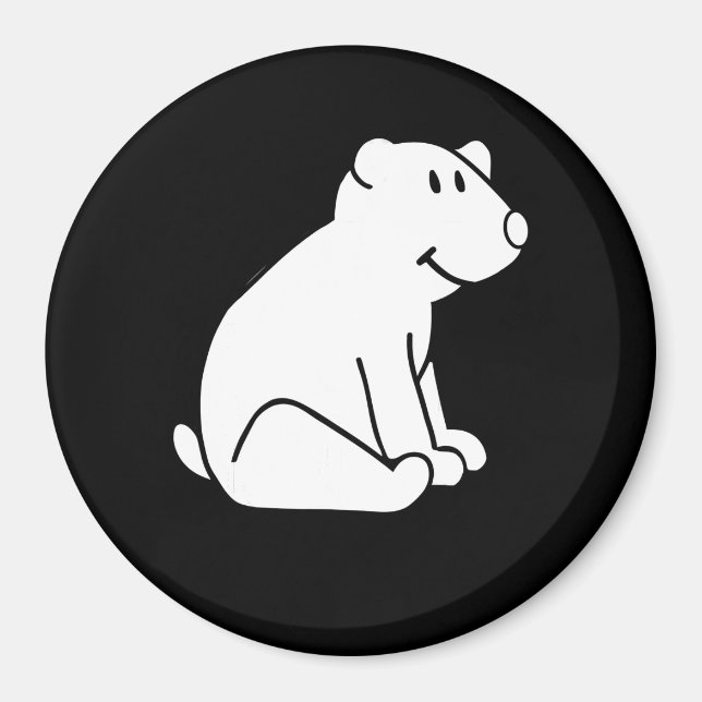 Funny Polar Bear Drawing Animal Lover Magnet (Front)