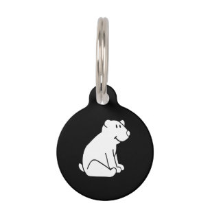 Funny Polar Bear Drawing Animal Lover Pet Tag
