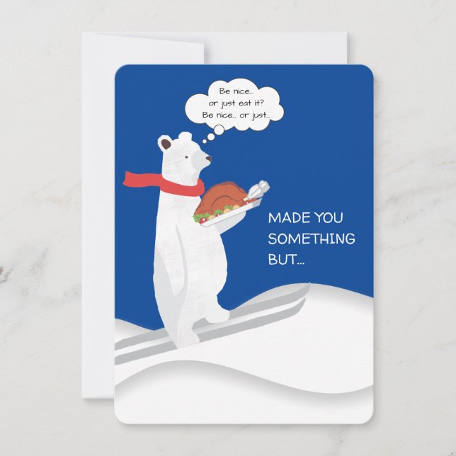 Funny polar bear from the kitchen of Christmas Holiday Card (Front)