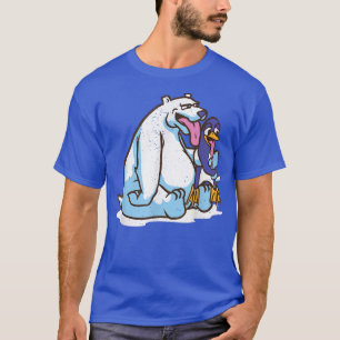 Funny Polar Bear Licks Penguin Ice Cream Polar Bea T-Shirt