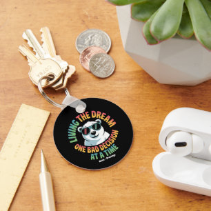 Funny Polar Bear Living the Dream One Bad Decision Key Ring