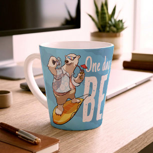 Funny Polar Bear One Day Closer To The Beach Art Latte Mug