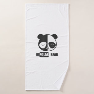 Funny Polar Bear Painting For Animal Lover Bath Towel