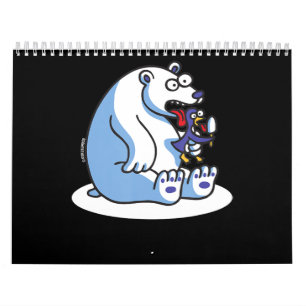 Funny Polar Bear Penguin Ice Cream Animal Lover Calendar