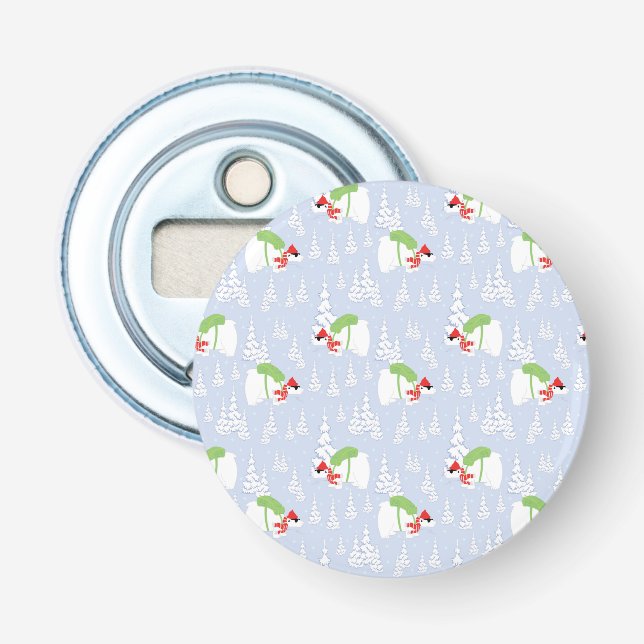 funny polar bear santa bottle opener (Front)