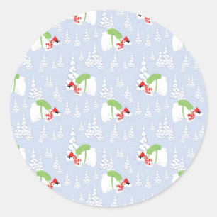 funny polar bear santa classic round sticker