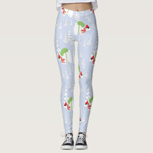 funny polar bear santa leggings