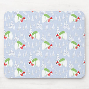 funny polar bear santa mouse mat