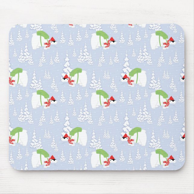 funny polar bear santa mouse mat (Front)
