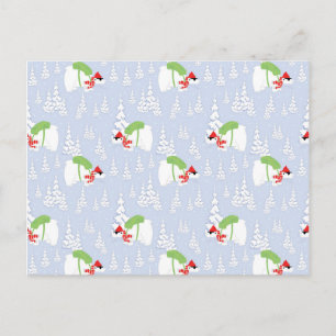 funny polar bear santa postcard
