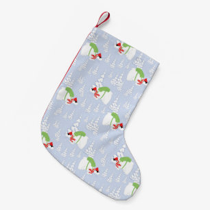 funny polar bear santa small christmas stocking
