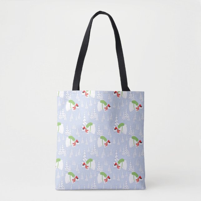 funny polar bear santa tote bag (Front)