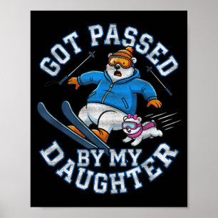 Funny Polar Bear Skiing - Got Ped By My Daughter S Poster
