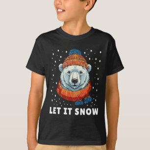 Funny Polar Bear Tee Winter Christmas Ice Bear Let
