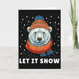 Funny Polar Bear Tee Winter Christmas Ice Bear Let Card