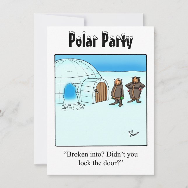 Funny Polar Party Invitations (Front)
