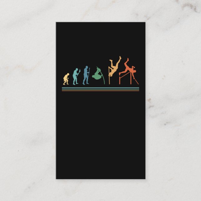 Funny Pole Vaulting Evolution Pole Vaulter Business Card (Front)