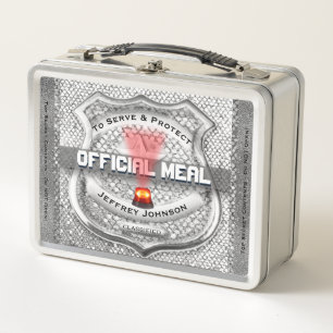 Funny Police Badge Metal Lunch Box