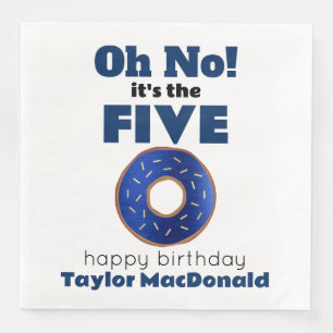 Funny Police Donut 50th Birthday Napkin