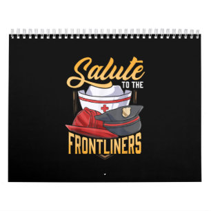 Funny Police Firefighter Frontliner Nurse Gifts Calendar