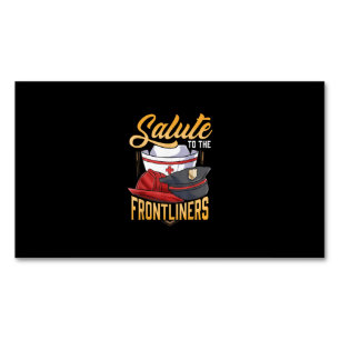 Funny Police Firefighter Frontliner Nurse Gifts Magnetic Business Card