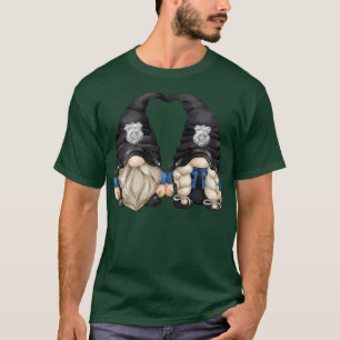 Funny Police Gnome Grandma & Grandpa Best Police O T-Shirt
