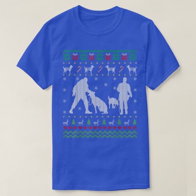Funny Police K9 Dog Ugly Christmas Sweater Gifts  (Design Front)