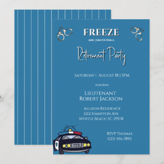Funny Police Officer Retirement Invitation