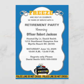 Funny Police Officer Retirement Party Invitation